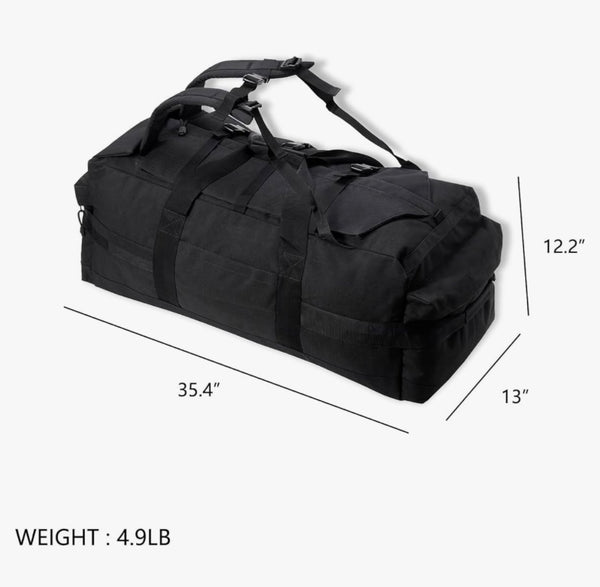 DUFFLE BAG III WITH DUAL BACK STRAP BLACK SEAL