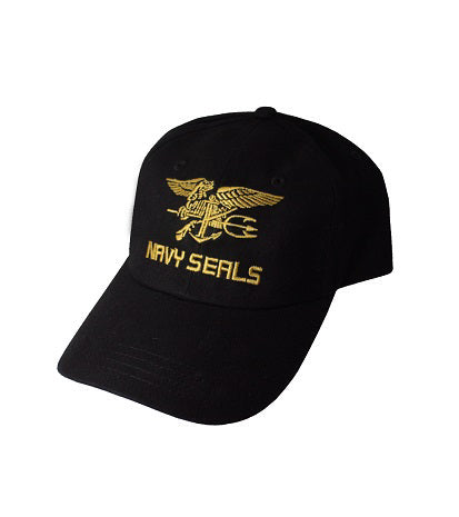 NAVY SEALS CAP LOW PROFILE GOLD ON BLACK