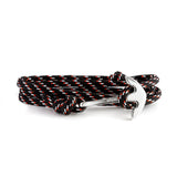 Silver anchor paracord bracelet