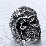 Stainless steel pilot skull ring