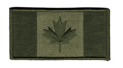 Green Canadian flag small patch