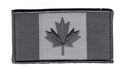 Grey Canadian flag small patch