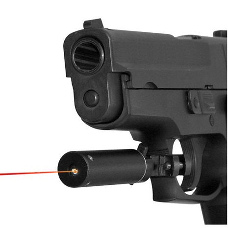 Red laser sight with trigger guard mount