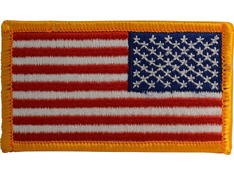 US flag velcro patch (yellow borders) reversed