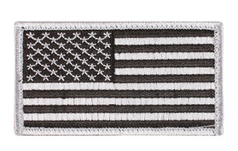 Silver US flag velcro patch