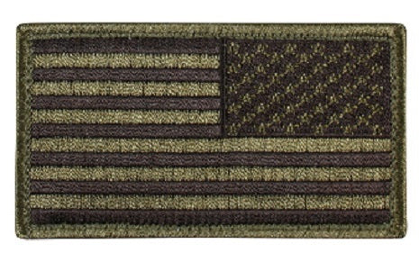 Green US flag velcro patch reversed