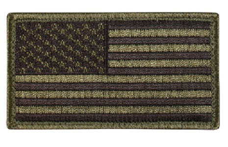 Green US flag velcro patch