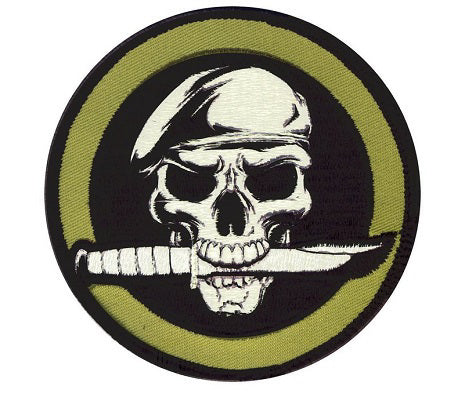 Military skull & knife velcro patch