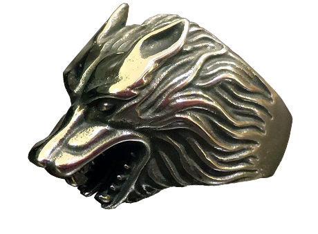 Stainless steel wolf ring