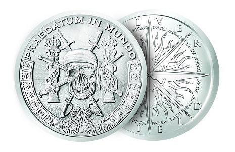 Pirate Shield Silver Coin